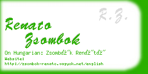 renato zsombok business card